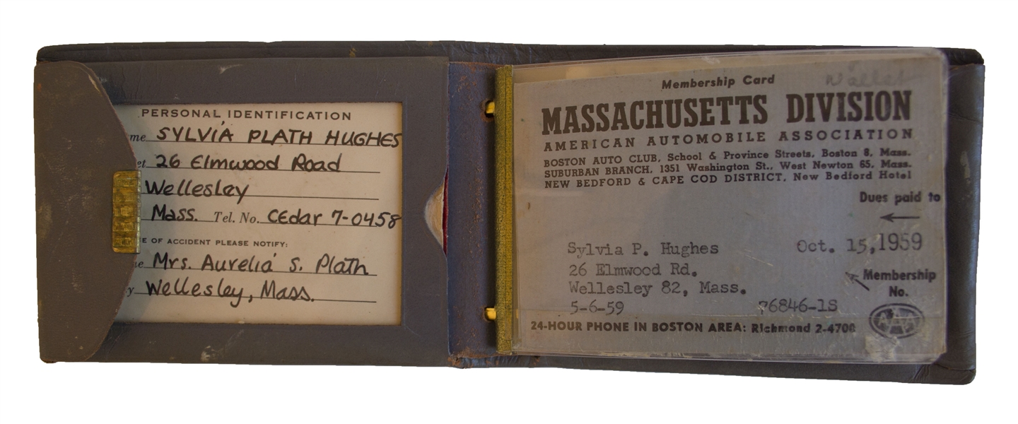 Sylvia Plath's Wallet, With Her Signed ID Card, Photo of Her Family, and a Triple-A Card